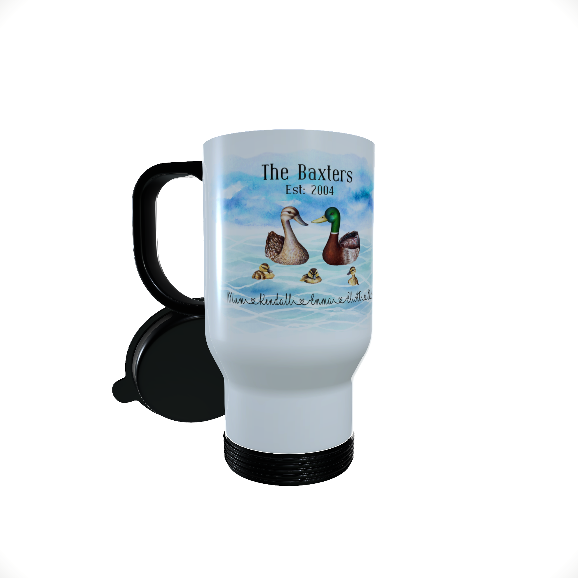 Duck Travel Mug, Family Duck Travel Mug, Custom Travel Mug